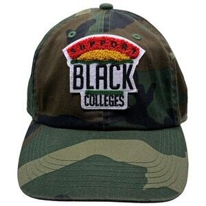 "Support Black Colleges" Patch Camo Baseball Cap Newhattan Adjustable One Size